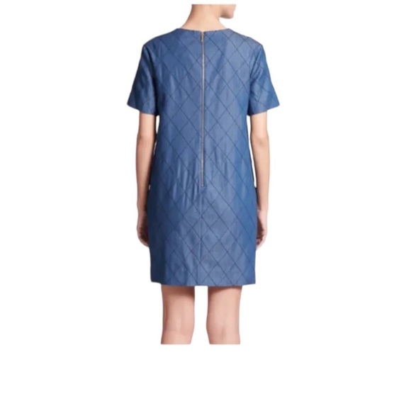 KATE SPADE New York Blue Quilted Chambray Shift Dress Size 00 - Picture 3 of 8